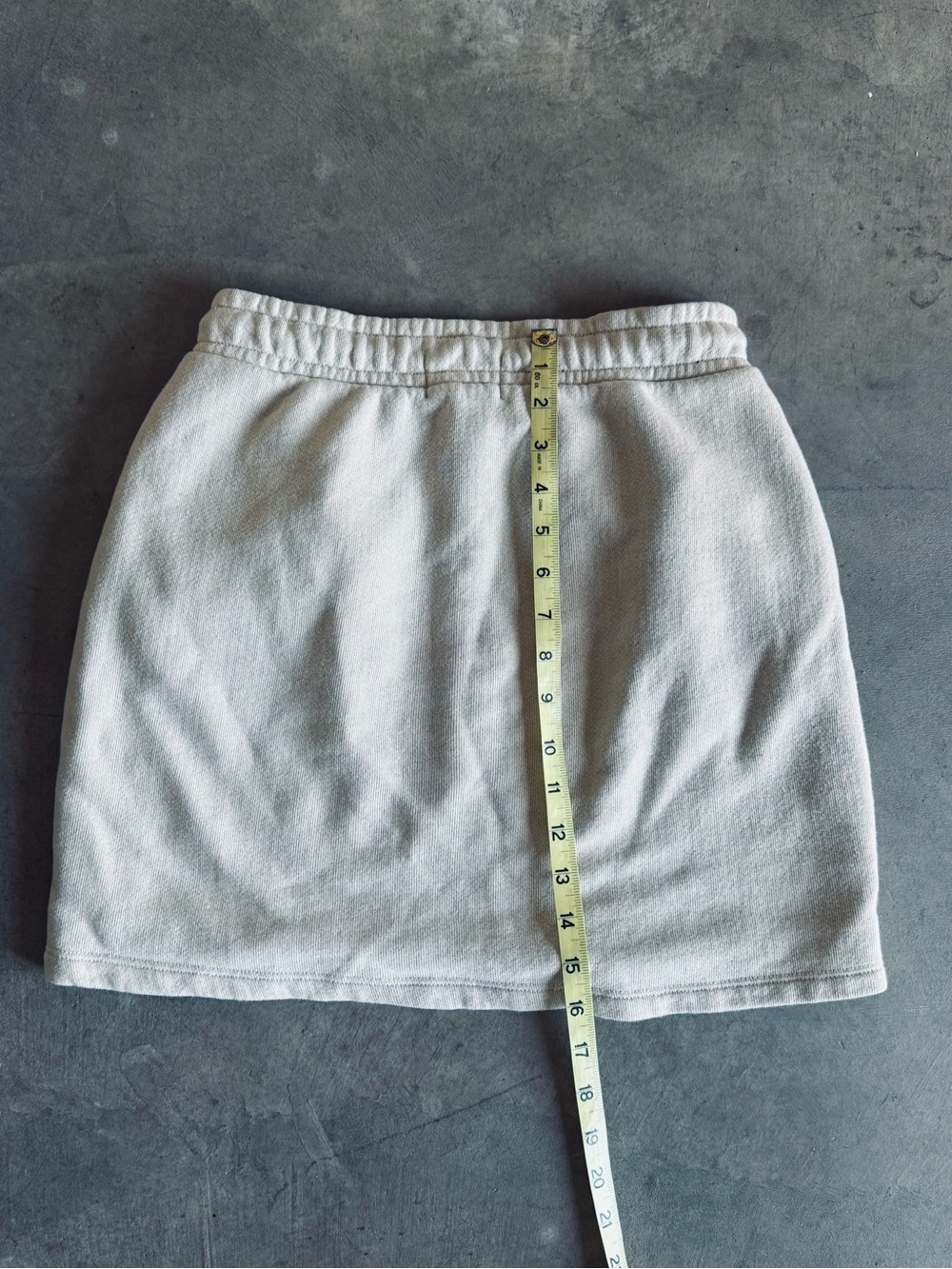 Cotton Citizen Neutral Beige Sweat Skirt with Navy Stitching with pockets S - Picture 5 of 9